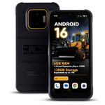JCB Toughphone E50 Rugged Smartphone 5G Android 16 | 6GB RAM 128GB, NFC | 5000mAh Battery, 50MP Camera, Wireless & Fast Charging | Dual SIM + eSIM | IP68 IP69K Waterproof, MIL-STD-810H Shockproof