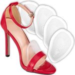 Ball of Foot Cushions for Women (4 Pieces) High Heel Metatarsal Pads Women, All Day Comfort Heel Inserts for Women, Foot Pads for Balls of Feet, One Size Fits All, High Heel Comfort Pads (Clear)