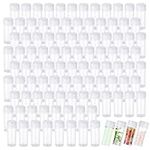 100pcs 5ml Plastic Sample Bottles Small Vial Storage Test Tube Reusable Transparent Container Tubes Small Storage Container Bottle Test Tube Vial with Lids for Liquid Powder CapsuleSmall Items Lab