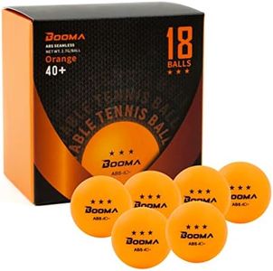BOOMA Ping Pong Balls | 3-Star 40+ Table Tennis Balls | Premium ABS Training Balls | Highly Durable for Indoor/Outdoor Ping Pong Games, Competitions (Pack of 18, Orange)