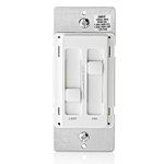 Leviton 66DF-W SureSlide 1.5 Amp Dual Quiet Fan Speed Control and Dimmer, Single Pole, White, 1 pack