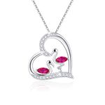 Flamingo Necklace 925 Sterling Silver Flamingo Gifts Heart Pendant Romantic Flamingo Jewellery Gifts for Women Girls