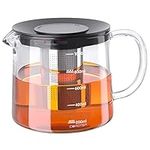 Glass Teapot 1000ml/33OZ, Tea Kettle Stovetop Safe for Blooming Tea & Loose Leaf Tea, Premium Glass Teapot with Gift Box