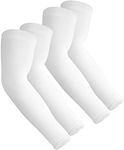 Aegend Sun Protection Cooling Arm Sleeves Sun Sleeves for Men & Women for Cycling, Running, Basketball, Football, Golf, Volleyball, Driving, White 2 Pairs