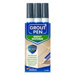 3 X DARK GREY Grout Pens For restoring tile grout.