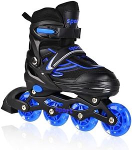 Adjustable Boys Inline Skates for Kids Adults with Full Illuminating Wheels, Outdoor Blades Roller Skates for Girls and Boys, Men and Women