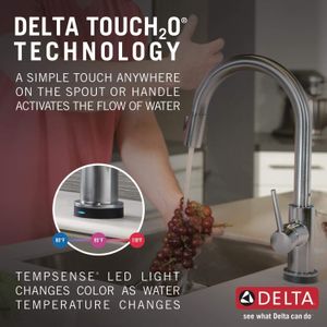 Delta Trinsic Touch Kitchen Faucet – Arctic Stainless Steel