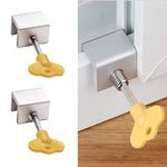 Fashion Sliding Door Lock - Baby Proof Locks for Sliding Windows - Keyed Security Holders for Door and Window Frames - Made of Aluminum Alloy - Anti Theft Protection Window Lock Limiter(2pcs)