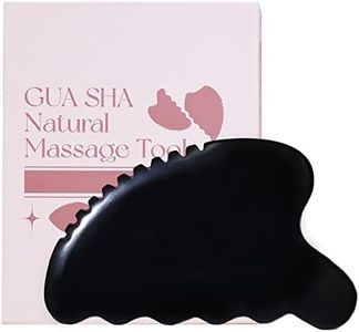 tophld Gua Sha Facial Tools, Natural Bian Stone Gua Sha Jade Scraping Massage Tool, Body Gua Sha Stone with Comb, Large GuaSha Set for Traditional Acupuncture Therapy(Wave-Edge)