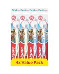 Colgate Kids Toothbrushes Multipack 0-2 Years – Extra-Soft bristles for a Gentle Clean – Non-Slip Handles for Little Hands – Colour-Indicator bristles to Guide Toothpaste Application - 4 Pack