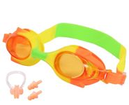 Toyshine Kids Swimming Goggles, Child (Age 4-12) Waterproof Swim Goggles (1PC) Clear Vision Anti Fog UV Protection with Earbuds and Nose Clip Set,Color May Vary SSTP