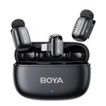 BOYA Mini Wireless Microphone for iPhone with MFi Certified Ligntning Interface,Noise Cancellation, 30H Battery Life with Charging Case,Voice Changer Microphone,iPhone Microphone for Video Recording