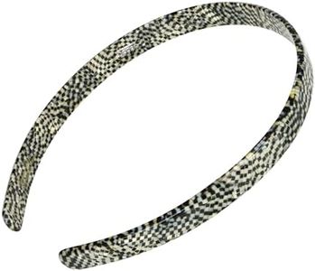 Silver Headband for Women, France Luxe 1/2" Ultracomfort, Flexible Fit Plastic Headband with Gentle Teeth, Comfortable, All-Day Hold, Opera Silver