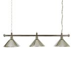 Chrome Snooker or Pool Table Lighting with 3 Matching Shades