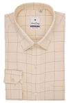 7-DAYS Men's Light Yellow Checkered Formal Shirt - 100% Pure Cotton, Regular Fit, Full Sleeve, Plus Size 46 3XL | Gents Check Shirt for Semi – Formals and Business Casual