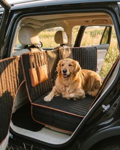 Owleys Dog Car Seat Cover for Back Seat, Hard Bottom Hammock, Door Panels