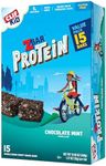 CLIF Kid Zbar Protein - Chocolate Mint - Crispy Whole Grain Snack Bars - Made with Organic Oats - Non-GMO - 5g Protein - 1.27 oz. (15 Pack)