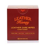 Leather Honey Leather Conditioner Wipes - Quality Leather Care, Made in the USA Since 1968 - Leather Conditioner for Auto Interiors, Furniture, Shoes, Bags, Accessories & Apparel - 10 Wipes