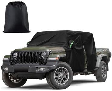 Car Cab Cover for Jeep Gladiator 2020-2023, Jeep Wrangler Covers 4 Door Waterproof with Driver Door Zipper Windproof Straps All Weather Snow Rain UV Protection