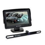 Backup Camera and Monitor System, License Plate Rear View Camera IP68 Waterproof and 4.3 inch Display for Car/Van/Pickup/Suv/Truck etc.