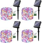 Ligarko Solar Fairy Lights Outdoor, 4 Pack 14M/46Ft Garden Lights Solar Powered Waterproof, 120 LED 8 Modes Copper Wire Decorative Solar String Lights for Trees, Garden, Patio, Party (Multi-Coloured)