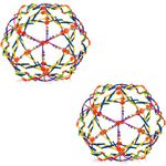 4E's Novelty Expandable Ball, Plastic Sensory Sphere for Kids and Adults (2 Pack)