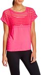 Balanced Tech Women's Burntout Stripe Crew Neck Tee - Knockout Pink - Medium