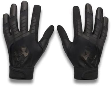 Under Armour Boys' Clean Up Baseball Gloves, (001) Black/Black/Metallic Silver, Medium