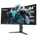 KOORUI 34 Inch Ultrawide Curved Gaming Monitor, 180Hz, WQHD 1440P, 1000R, MPRT 1MS, HDR 400, 2x HDMI 2.0, 1x DisplayPort 1.4, AdaptiveSync, Tilt/Height Adjustable, Black