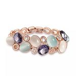 Shining Diva Fashion Latest Stylish Rose Gold Austrian Crystal Bracelet For Women And Girls (11942B), Free