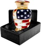 Trupoint Memorials Small Urns for Human Ashes — Keepsake Urns for Ashes, Small Cremation Urns for Human Ashes, Mini Urns for Human Ashes, Small Urns for Ashes — Small, Mosaic, American Flag Urn