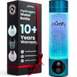 Hydrogen Water Bottle Generator - Up to 4100+ PPB Molecular Hydrogen Infusion - SPE/PEM Technology - Certified H2 Generator - Rechargeable - Extended Warranty - 10 oz (Turquoise)