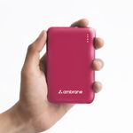 Ambrane 10000mAh Slimmest & Compact (Pocket/Bag Friendly) Powerbank, 22.5W Fast Charging, USB & Type C Output, Power Delivery, Quick Charge for iPhone, Android & Other Devices (Powerlit, Maroon)