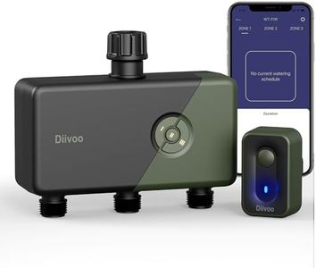 Diivoo Contrôleur d'irrigation 3 Zones avec 18 programmes d'arrosage et 2 Modes d'arrosage, Irrigation Automatique WiFi Compatible avec Alexa et Google Home, pour Le Jardin.