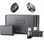 LEKATO Wireless Microphone with Noise Reduction for Camera DSLR, iOS & Android, 360° Audio Pickup, 40m Range | USB-C to C & Lightning Adapter | Mic for YouTube Video Recording & Vlogging