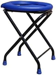KBG Premium Imported Commode Stool with Lock Added Safety, Portable Toilet for Camping, Folding Commode Toilet Seat, Perfect for Camping, Hiking, Trips, Construction Sites and More (Blue)