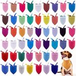 JpGdn 100PCS/Pack Dog Bandanas Plain Colors Bulk Blank Solid Color 50 Pattern Polyester for Dogs Heat Transfer SublimationTriangle Head Scarves Scarfs DIY Bandanas for Dogs Puppy Cat Pets