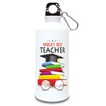 exciting Lives - Best Teacher Sipper Bottle -Gift For Birthday, Teacher'S Day, Gift For Professor, Teacher, Mentor, Sir, Madam, Mam - Metal, 600Ml, White