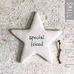 East of India Tiny Porcelain Star Token with the words Special Friend, Congratulations Gift Token, Best Friend Porcelain Keepsake Gift, Tiny Star