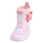 OverDose Boutique Toddler Rain Boots Rain Boots Short Rain Boots For Toddler Easy On Lightweight Boots for Girls Size 13 (Hot Pink, 12 Little Child)