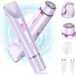 Electric Lady Shaver, 2025 Upgraded 2 in 1 Women's Body Shaver, Hair Remover, Electric Lady Razor, Waterproof Electric Bikini Trimmer for Women (Purple)