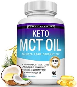 Keto MCT Oil Capsules Ketosis Diet - 3000mg Natural Pure Coconut Oil Extract Pills to Support Ketogenic Diet, Source of Energy, Easy to Digest for Men Women, 90 Softgels, Toplux Supplement