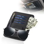 Plstod Car Sun Visor Organizer Sunglasses Holder for Car Sun Visor Organizer Car Visor Document Holder Sunglasses Clip for Car Visor with Multi-Pocket for Card License Pen Key Document