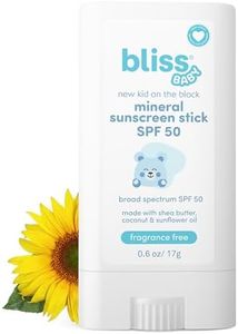 Bliss Baby Mineral Face Sunscreen Stick, SPF 50, Natural Zinc Oxide, Unscented, Hypoallergenic & Dermat Tested, Water-Resistant, Vegan, Sensitive Skin - For Toddlers, Babies, Kids & Whole Family