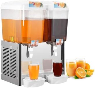 Garvee 2x18 L Commercial Beverage Dispenser Ice Tea Drink Machine 370W Power, Ideal for Cold Drinks, Perfect for Restaurants, Hotels, and Parties