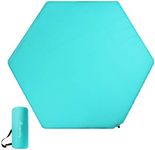 Minnebaby Hexagon Playpen Mat Compatible with Graco Traveler Playard & Regalo Play Yard, Self Inflating Playard Pad, Comfortable and Portable Playmat with Carrying Bag - Aqua