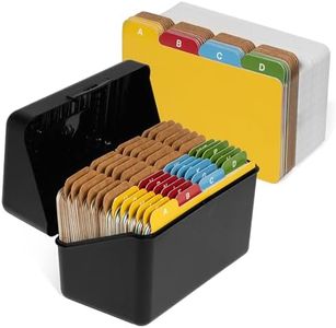 Alfion 3x5 Index Card Holder Set | 100 Ruled Index Cards 3x5, 24 Color Alphabet Tab Dividers, 24 Blank Customizable Kraft Dividers