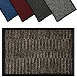 GULLAMBO Non Slip Door Mat – Indoor And Outdoor Door Mat –Kitchen And Office Use Mat, Super Soft Absorbent Multicolor Barrier Mat, Machine Washable Entrance Rug (Brown, 40cm x 60cm)