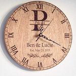 Personalised Oak Wedding Clock | Wedding Gifts for the Couple | Unique Handcrafted Anniversary Keepsake