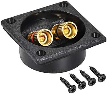 uxcell 2-Way Square Speaker Box Terminal Binding Post Stereo Screw Connectors Subwoofer Plugs Black 1pcs